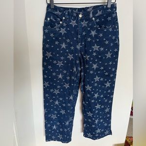 Vintage Silver Star Cropped Jean